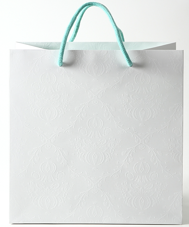 手提げ紙袋 ジョイ・ホワイト　JW-350　50枚梱包  サイズ：幅350×マチ230×丈350　アクリル紐（グリーン） - 2